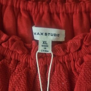 Chic Red Ruffled Sleeveless Dress